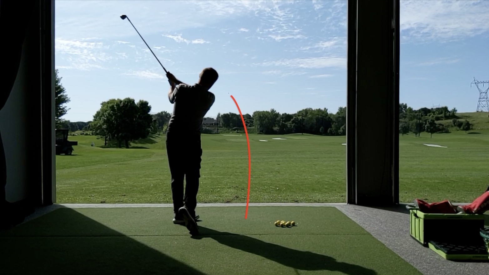 A man demonstrating a hook in golf