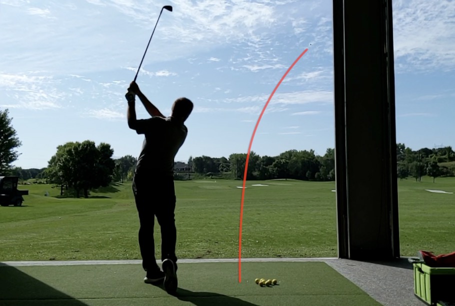 A man demonstrating the slice in golf